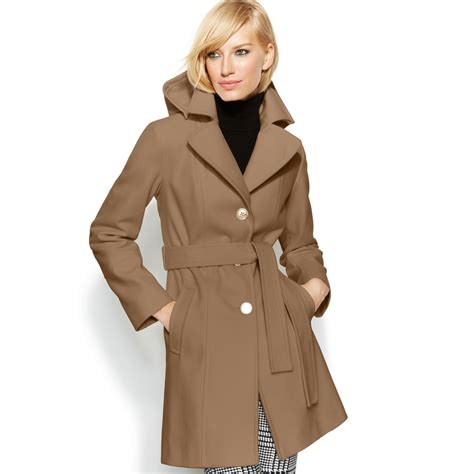 michael kors wool blend camel coat|Michael Kors rain jacket women.